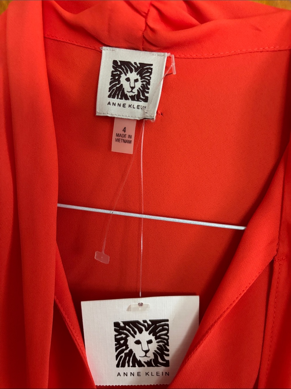 Orange Anne Klein Sleeveless Draped Top with Premise cream Floral belted skirt - Picture 6 of 9